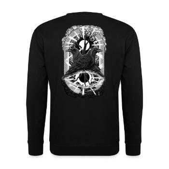 Raven Moon - Unisex Pullover - Schwarz - Hinten - Alina (178cm)