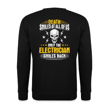 Elektroniker Elektriker Electrician Geschenk - Unisex Pullover - Schwarz - Hinten - Alina (178cm)