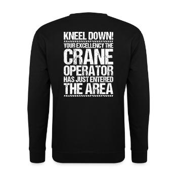 Kranführer Kranfahrer Kran Crane Operator - Unisex Pullover - Schwarz - Hinten - Alina (178cm)