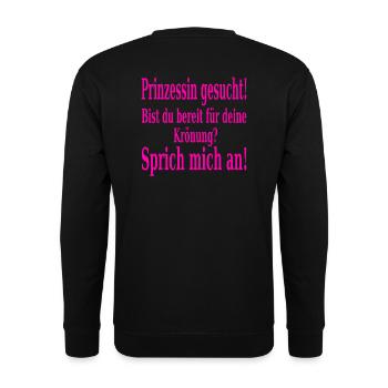 Princess Wanted Cool Saying Gift Idea - Unisex Sweatshirt - black - Back - Alina (178cm)