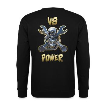 Moteur v8 Power Gold - Sweat-shirt Unisexe - noir - Dos - Alina (178cm)
