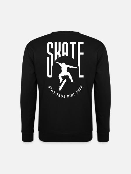 Skater Silhouette Stay free to ride - Unisex Sweatshirt - black