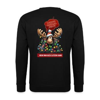 DRÔLE D’ORIGNAL | Pull de Noël | pull moche - Sweat-shirt Unisexe - noir - Dos - Michal (187cm)