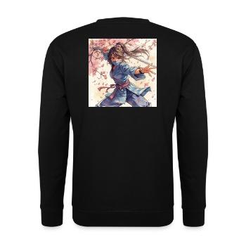 Ninja de la Lame Fleur en kimono - Sweat-shirt Unisexe - noir - Dos - Alina (178cm)