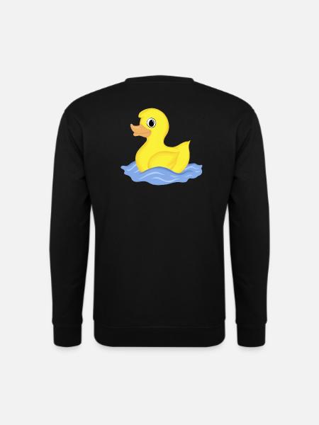 Gelbe Ente in Wellen - Unisex Pullover - Schwarz