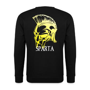 Sparta Spartianer Kopf Krieger - Unisex Pullover - Schwarz - Hinten - Michal (187cm)