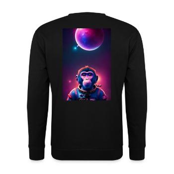 Space Monkey Graphic - Cool Synthwave Astronaut - Sweat-shirt Unisexe - noir - Dos - Alina (178cm)