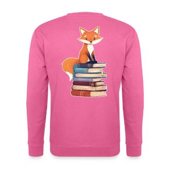 Renard sur pile de livres - Sweat-shirt Unisexe - rose - Dos