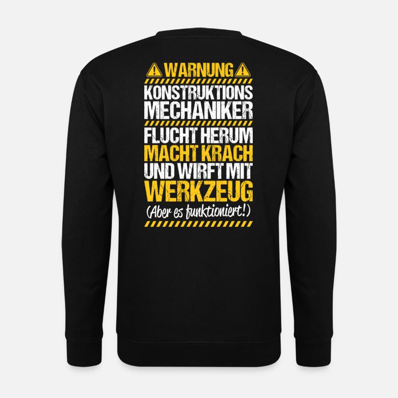Konstruktionsmechaniker Geschenk Warnung - Unisex Pullover - Schwarz