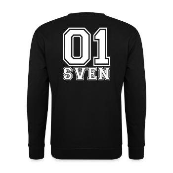 Sven - Name - Unisex Pullover - Schwarz - Hinten - Alina (178cm)