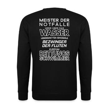 Rettungsschwimmer/Rettungsschwimmerin - Unisex Pullover - Schwarz - Hinten - Alina (178cm)
