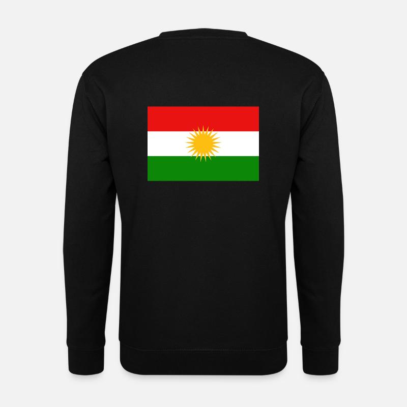 Kurdish flag back - Unisex Sweatshirt - black