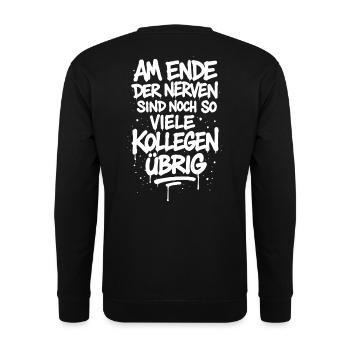 À bout de nerfs, il reste encore tant de collègues - Sweat-shirt Unisexe - noir - Dos - Alina (178cm)