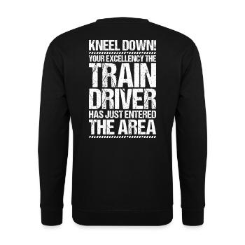 Conducteurs conducteurs conducteurs de locomotives - Sweat-shirt Unisexe - noir - Dos - Alina (178cm)