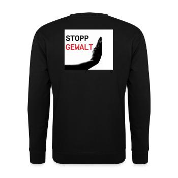 Stopp Gewalt - Unisex Pullover - Schwarz - Hinten - Alina (178cm)