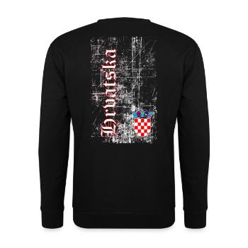 Hrvatska - Unisex Pullover - Schwarz - Hinten - Alina (178cm)