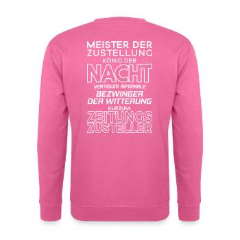 Zeitungszusteller/Zeitungszustellerin/Zeitungen - Unisex Pullover - Pink - Hinten