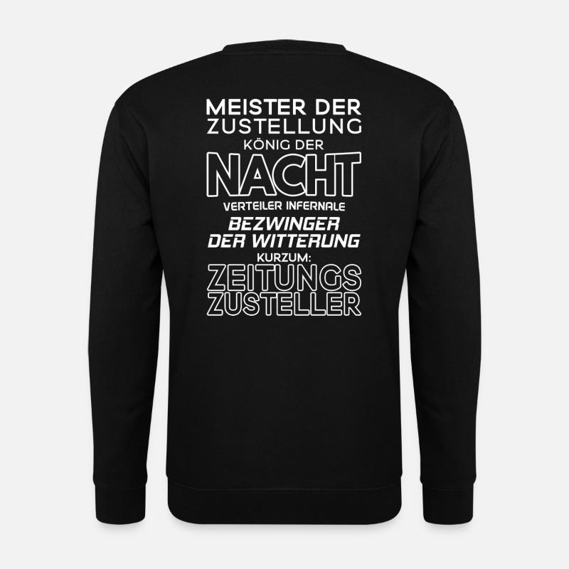 Zeitungszusteller/Zeitungszustellerin/Zeitungen - Unisex Pullover - Schwarz