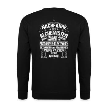 Chemie/Chemiker/Chemikant/Chemielaborant/Alchemie - Unisex Pullover - Schwarz - Hinten - Michal (187cm)