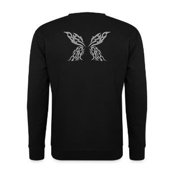 Chrome metal wings - Unisex Sweatshirt - black - Back - Alina (178cm)