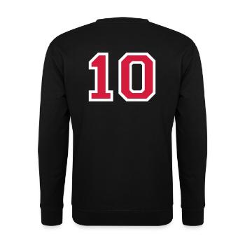 Nummer 10 (anpassbare Farben) - Unisex Pullover - Schwarz - Hinten - Alina (178cm)