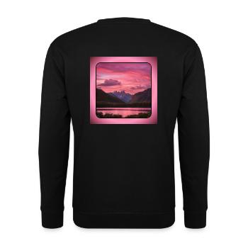 Mountains - Unisex Sweatshirt - black - Back - Alina (178cm)