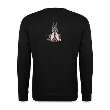 1908 Friedenskirche Kassel - Unisex Pullover - Schwarz - Hinten - Alina (178cm)