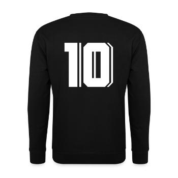 10 - Number ten - Unisex Pullover - Schwarz - Hinten - Alina (178cm)