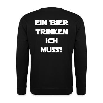 Liebe Zu Bier, ein Bier trinken ich muss JODA weiß - Unisex Pullover - Schwarz - Hinten - Alina (178cm)