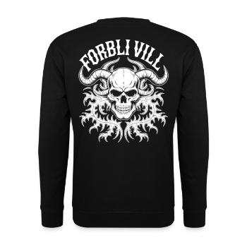 Schädel mit Hornmotiv - Unisex Pullover - Schwarz - Hinten - Michal (187cm)