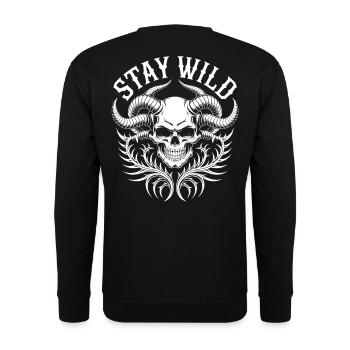 Reste Sauvage Tribal du Crâne - Sweat-shirt Unisexe - noir - Dos - Alina (178cm)