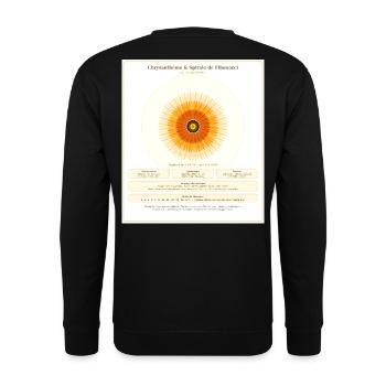 Chrysantème et Spirale de Fibonacci - Sweat-shirt Unisexe - noir - Dos - Michal (187cm)