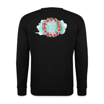 You're Loved & Enough – Watercolor Floral Wreath - Unisex Sweatshirt - black - Back - Alina (178cm)
