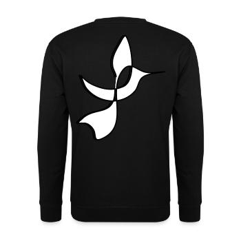 Line Art Bird Abstract Hummingbird - Unisex Sweatshirt - black - Back - Alina (178cm)