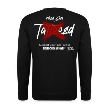 tattoo tattoos Tätowierung tätowiert kosmetik - Unisex Pullover - Schwarz - Hinten - Alina (178cm)