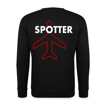 Planespotter Flugzeug Beobachter - Unisex Pullover - Schwarz - Hinten - Alina (178cm)