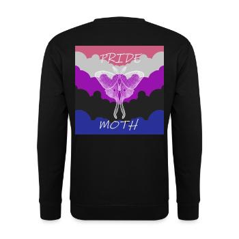 PRIDE MOTH GENDERFLUID - Unisex Sweatshirt - black - Back - Alina (178cm)