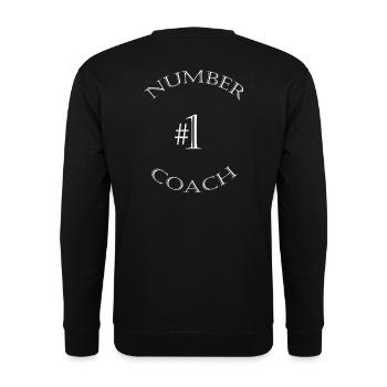 Number one Coach Shirt - Unisex Sweatshirt - black - Back - Alina (178cm)