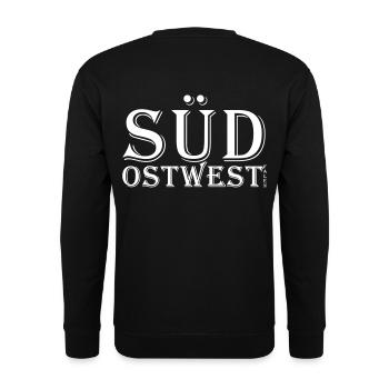Bielefeld - Fussball schwarz weiß blau - Unisex Pullover - Schwarz - Hinten - Alina (178cm)