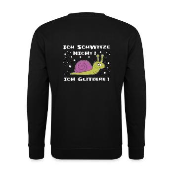 Lustiger Fitness-Spruch Schnecke - Unisex Pullover - Schwarz - Hinten - Alina (178cm)