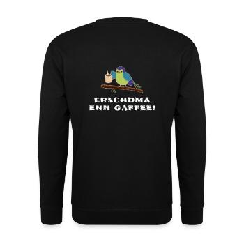 Sachsen Gaffee - Unisex Pullover - Schwarz - Hinten - Michal (187cm)
