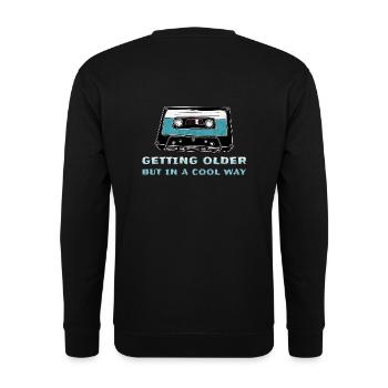 Retro Cassette - Unisex Sweatshirt - black - Back - Alina (178cm)