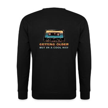 Retro Cassette Oldschool - Unisex Sweatshirt - black - Back - Alina (178cm)