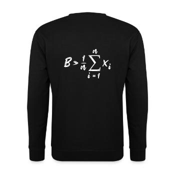 Be Greater Than Average Mathe - Unisex Pullover - Schwarz - Hinten - Alina (178cm)