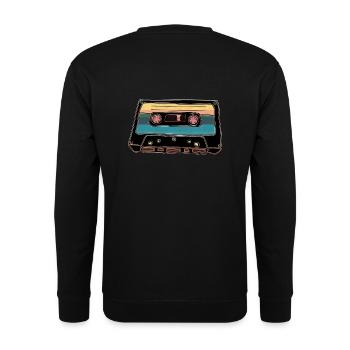 Kassette Vintage 80's - Unisex Pullover - Schwarz - Hinten - Alina (178cm)