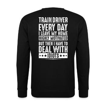Conducteurs conducteurs conducteurs de locomotives - Sweat-shirt Unisexe - noir - Dos - Alina (178cm)