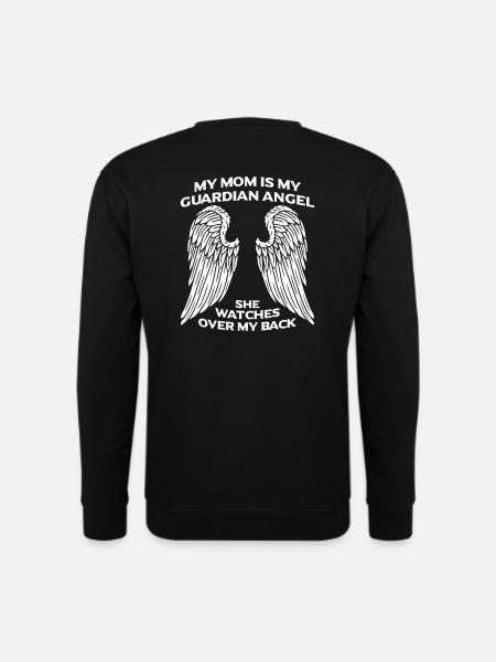 Geburt Sohn Tochter Mama Engel Schutzengel Flügel - Unisex Pullover - Schwarz