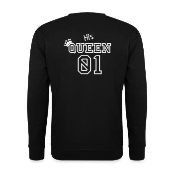 His Queen 01 - Unisex Pullover - Schwarz - Hinten - Alina (178cm)