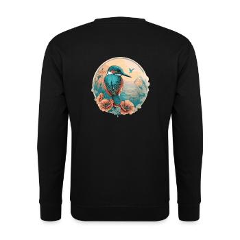 Kingfisher Bird Lovers - Unisex Sweatshirt - black - Back - Alina (178cm)