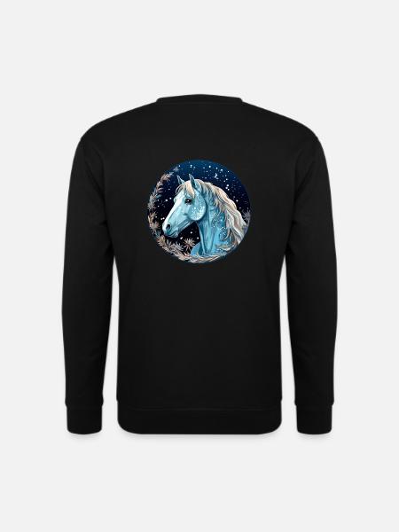 Pferd im Winter - Unisex Pullover - Schwarz